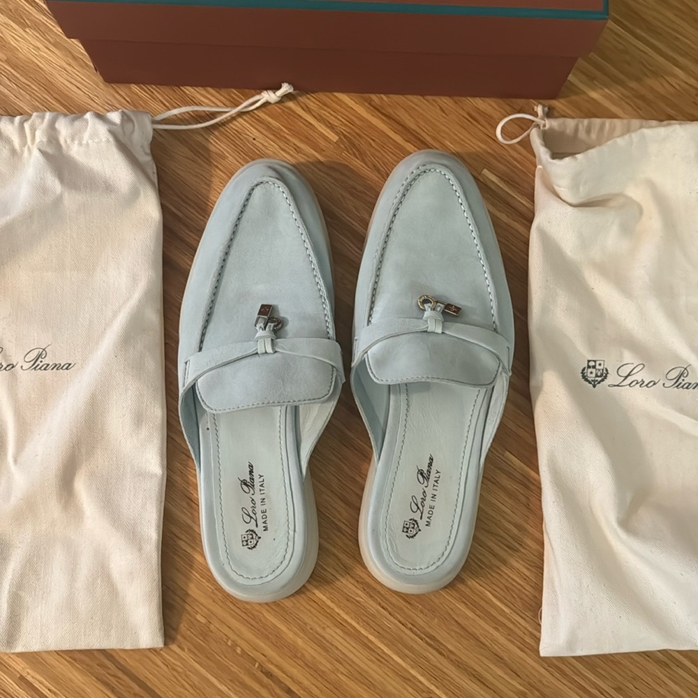 Worn once authentic Loro Piana mules